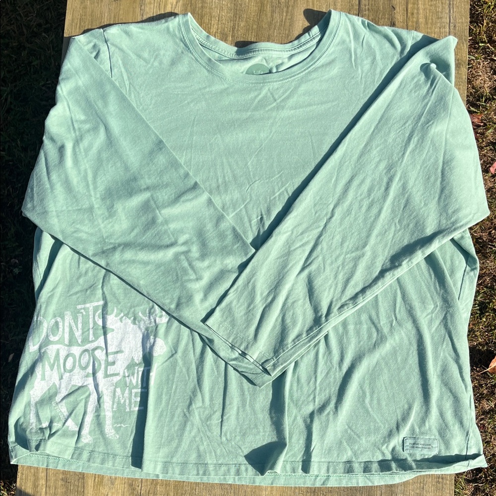 Life Is Good Light Green Long Sleeve Tee